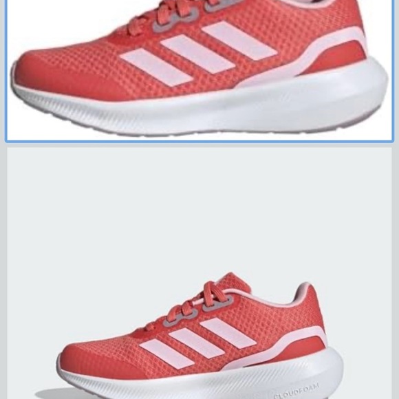 Adidas Kids Coral and White Sneakers - Picture 4 of 5